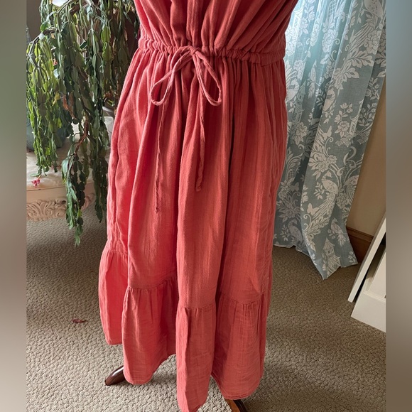 dusty pink 100% cotton gauze maxi dress - Picture 2 of 11
